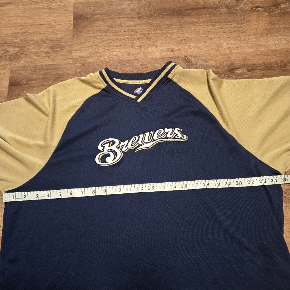 Majestic Blue and Gold Brewers Jersey